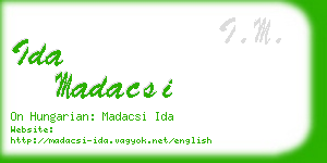 ida madacsi business card